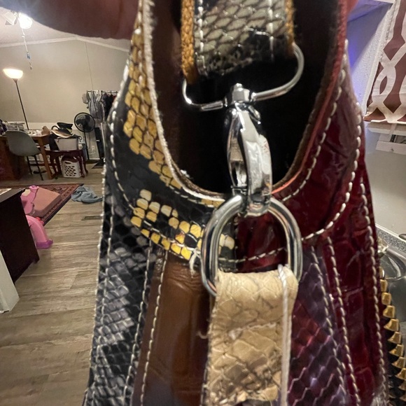 Multicolor 100% Genuine Cow, Leather Patchwork Tote Bag - Picture 8 of 15